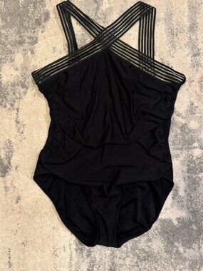 Aqua Green Black Swimsuit